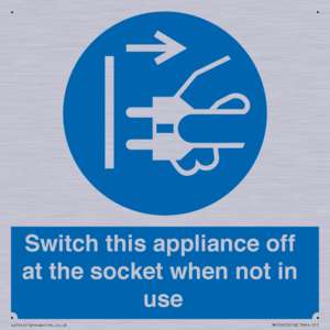 Switch this appliance off at the socket when not in use